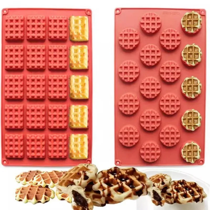 Mini Silicone Waffle Mold Waffle Making Mold Non-stick Cake Cookie Chocolate Making Mold for Baking Cookie Tools