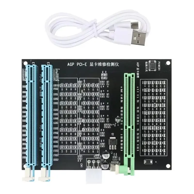 M51K-Graphics Card Tester AGP PCI-E X16 Dual-Purpose Socket Tester Graphics Card Diagnostic Repair Tool