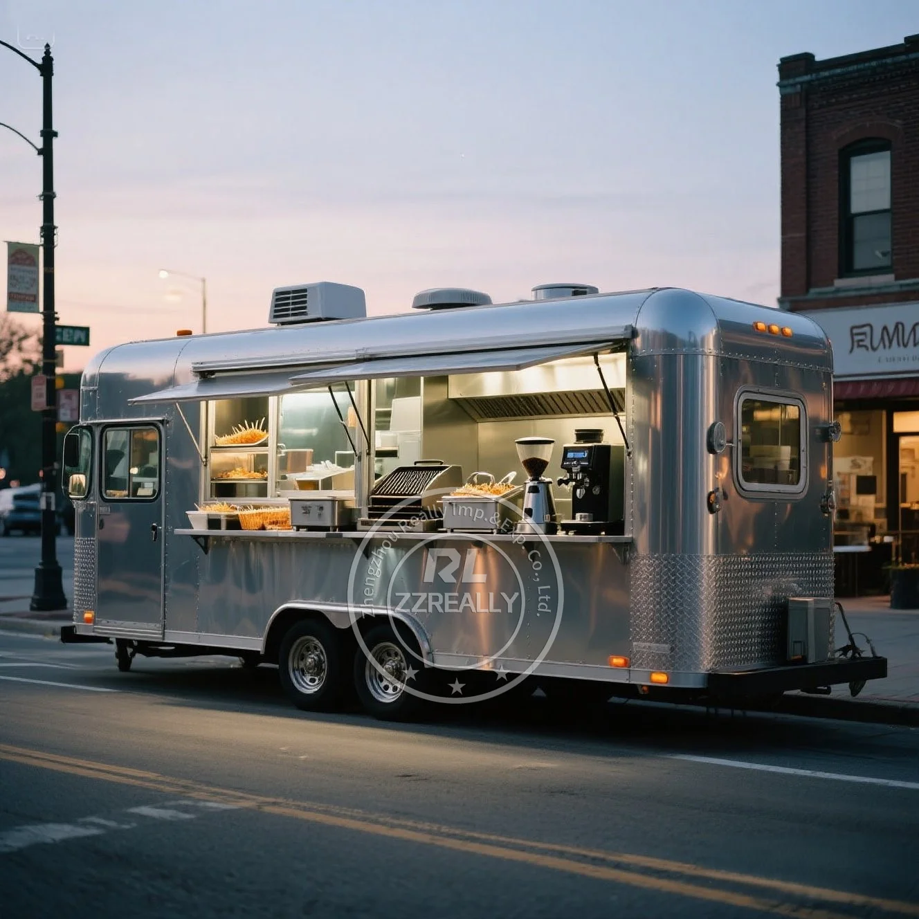 

Europe Street Trailers Mobile Kitchen Bbq Fast Food Trailers Fully Equipped Food Truck With Full Kitchen for Sale