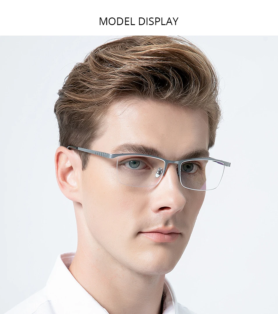 FONEX Brillengestell aus reinem Titan für Herren, neues Markendesign, quadratische Brillen, halbrandhalbrandlose japanische ultraleichte Brillen 85640 – Detail 1