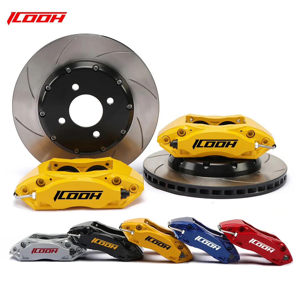 

ICOOH Car Modified Aluminum 4 Pot Large Brake Caliper Cover with 330*28 Mm Brake Disc for Golf MK6 GTI CC Tiguan Touran Touron