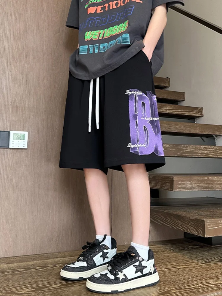 

Модные американские баскетбольные шорты для мужчин, летние свободные молодежные дышащие спортивные брюки длиной до колена, прямые повседневные брюки