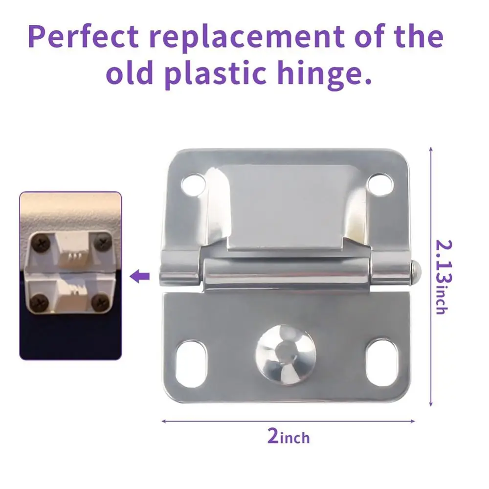 Piezas Accesorios de pestillo de pecho de hielo Bisagras duraderas para enfriador de Camping Bisagras universales de acero inoxidable para pecho de hielo de repuesto