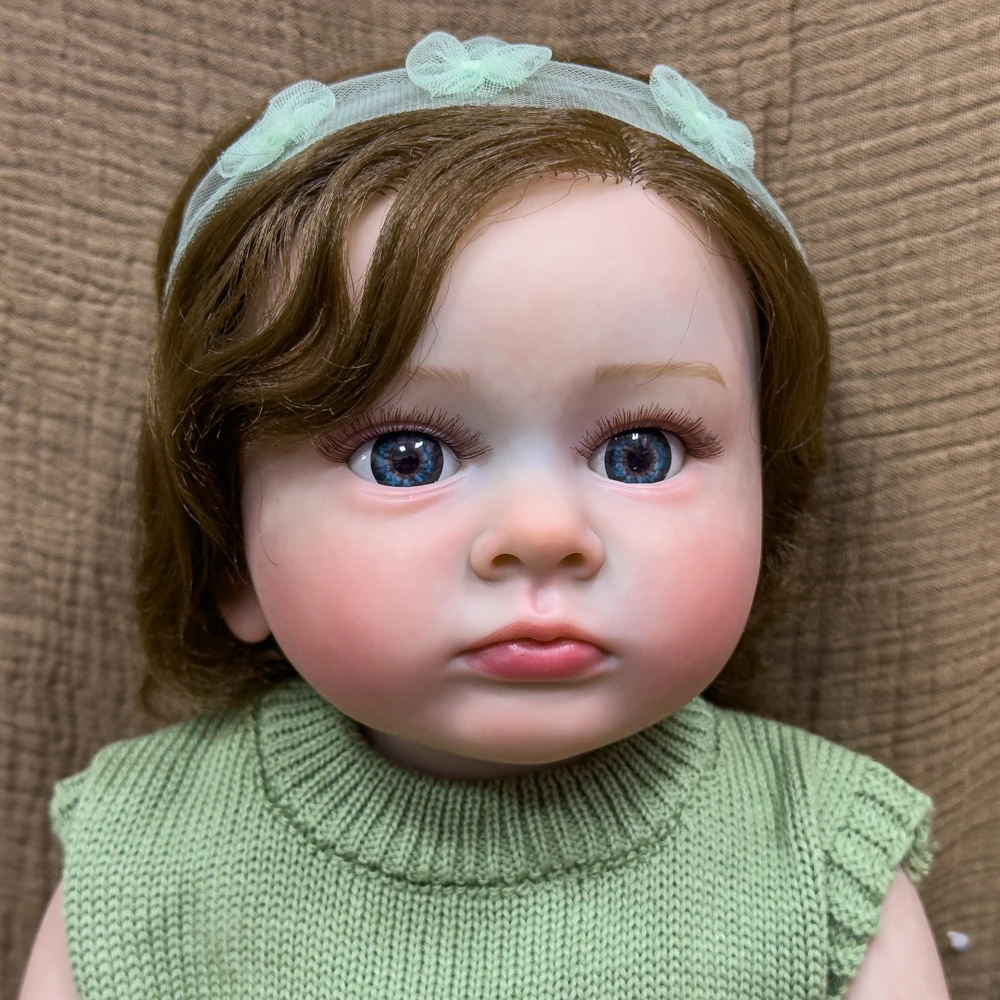22-inch vinyl herboren prinsessenpop |   Levensecht meisjesspeeltje, blauwe ogen, handgeworteld haar, beweegbare, realistische huid en kenmerken,