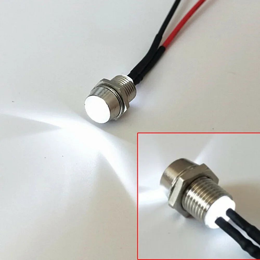 10pcs 8mm 12V LED Indicator Lights Pilot Dash Lamp Bulb For Car Truck Boat Applicable To: The Entrance & Exit Of The Passway