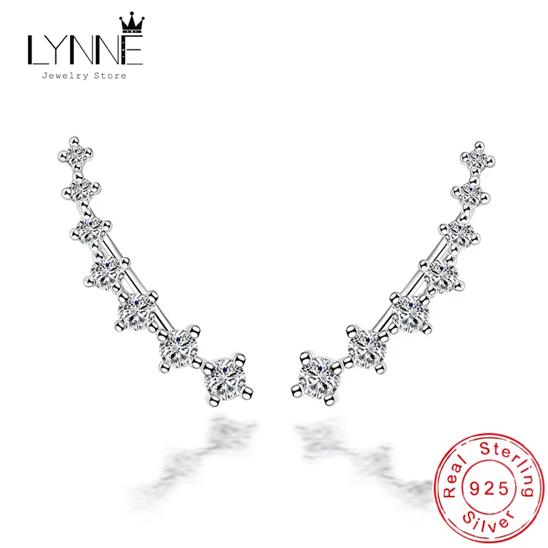 

﻿ New Fashion Shiny Seven Star Zircon Hook Earrings for Women Jewelry 925 Sterling Silver High Quality Rhinestone Ear Clip Gift