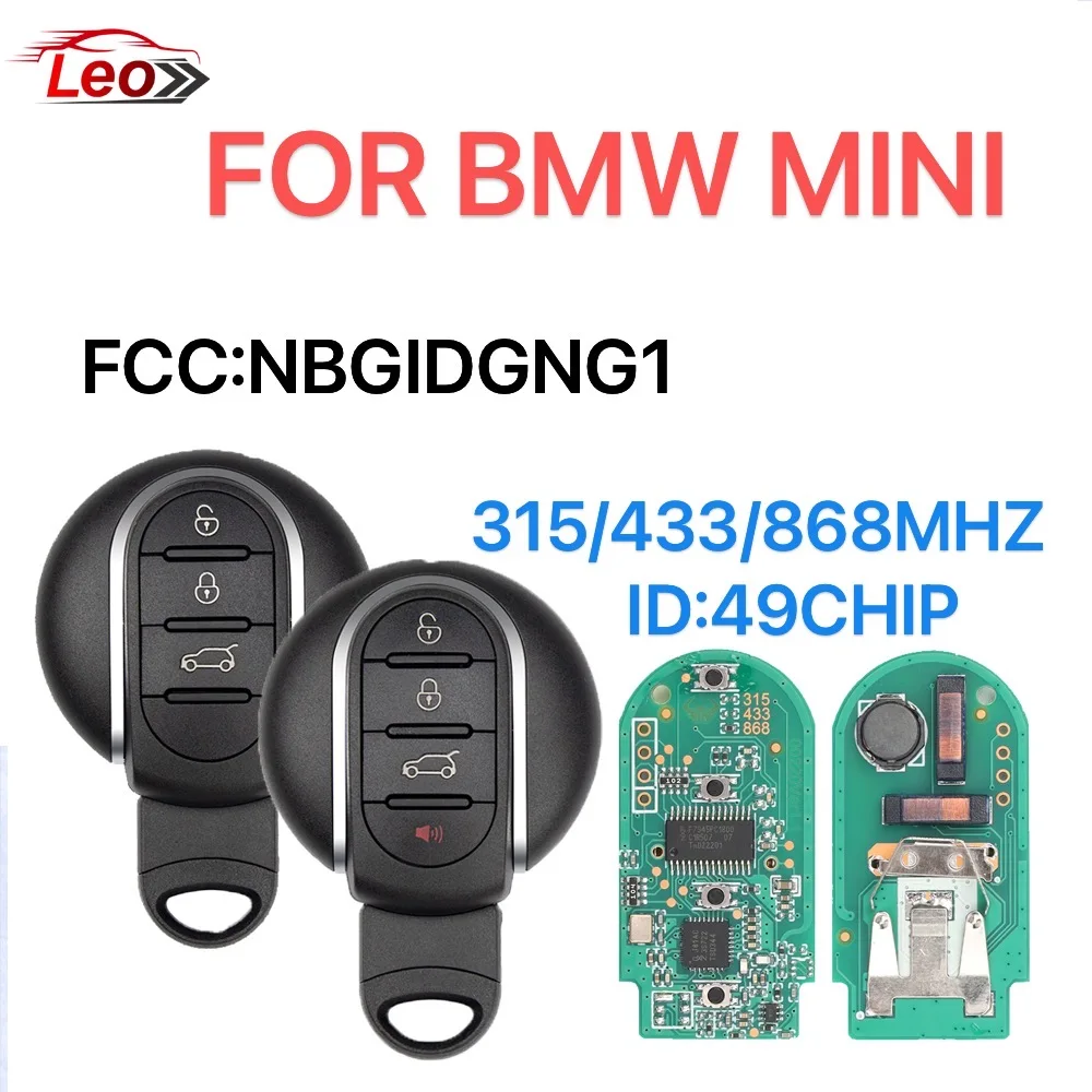 

Leo Car Remote Key For BMW Mini Cooper Countryman Clubman F54 F55 F56 F57 F60 2014-2018 315/433/868MHZ ID:49CHIP FCC:NBGIDGNG1.