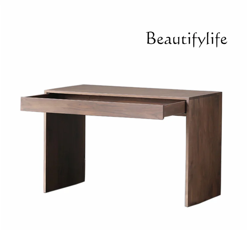 

North America Black Walnut Wooden Desk Modern Minimalist Desk Solid Wood Writing Desk