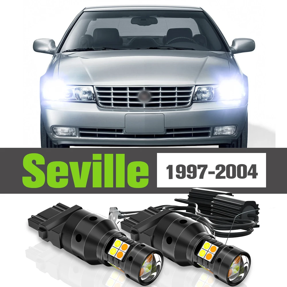 

2x LED Dual Mode Turn Signal+Daytime Running Light DRL Accessories Lamp For Cadillac Seville 1997-2004 1999 2000 2001 2002 2003