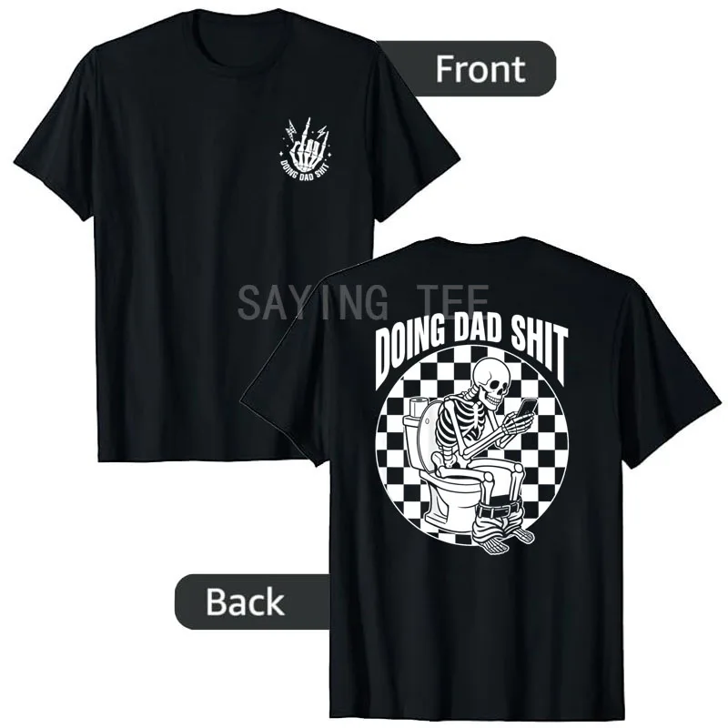 Lustiges Skelett-Toiletten-T-Shirt mit Vater-Sprüchen Y2K Herrenmode Skelett-Vater Grafik Sarkastisches Spruch-T-Shirt Ehemann Neuheit Geschenk – Detail 6