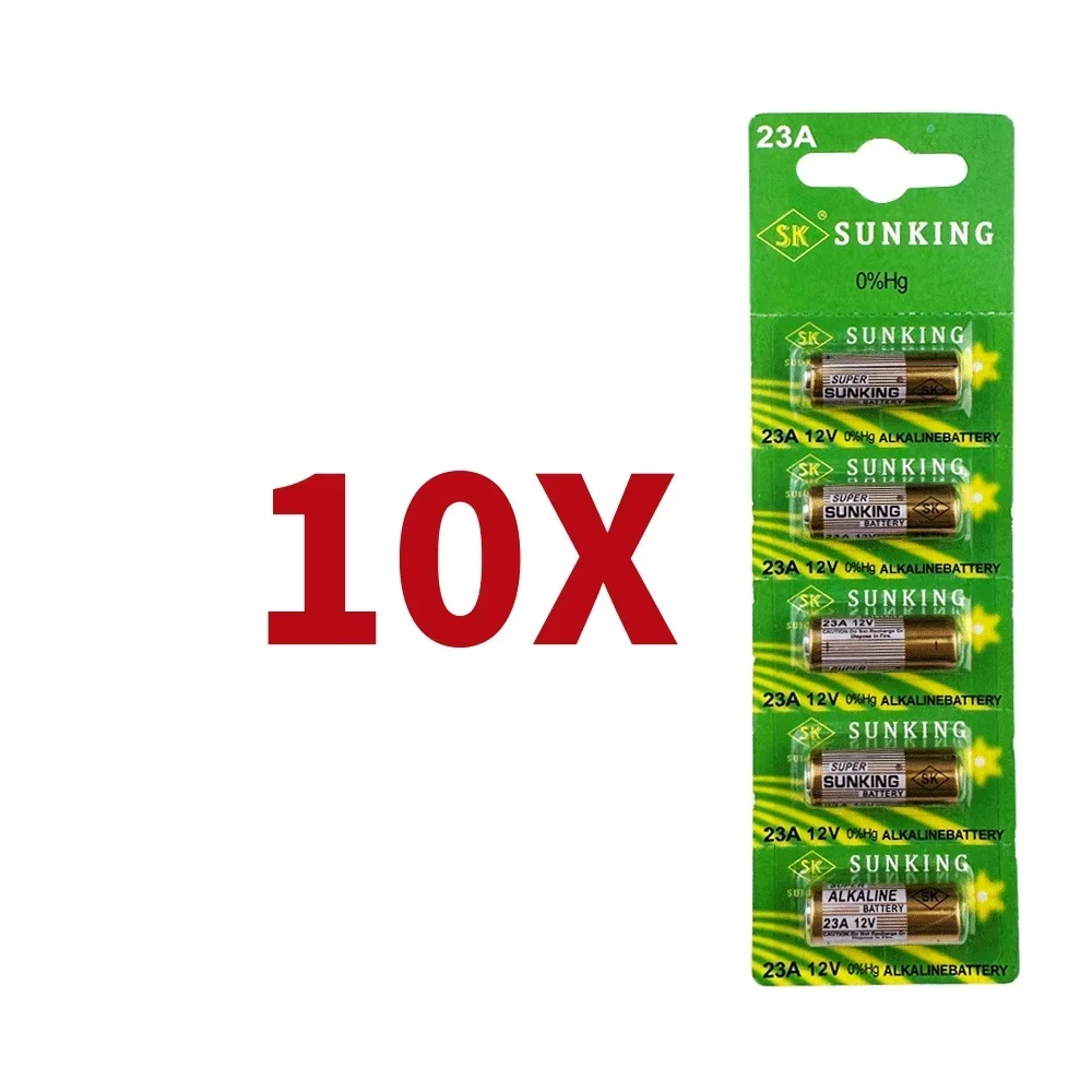 5PCS/1Card 12v 23A Dry Cell Alkaline Battery A23 23A 23GA A23S E23A MS21 V23GA GP23A LRV08 For car Alarm Remote Control Doorbell