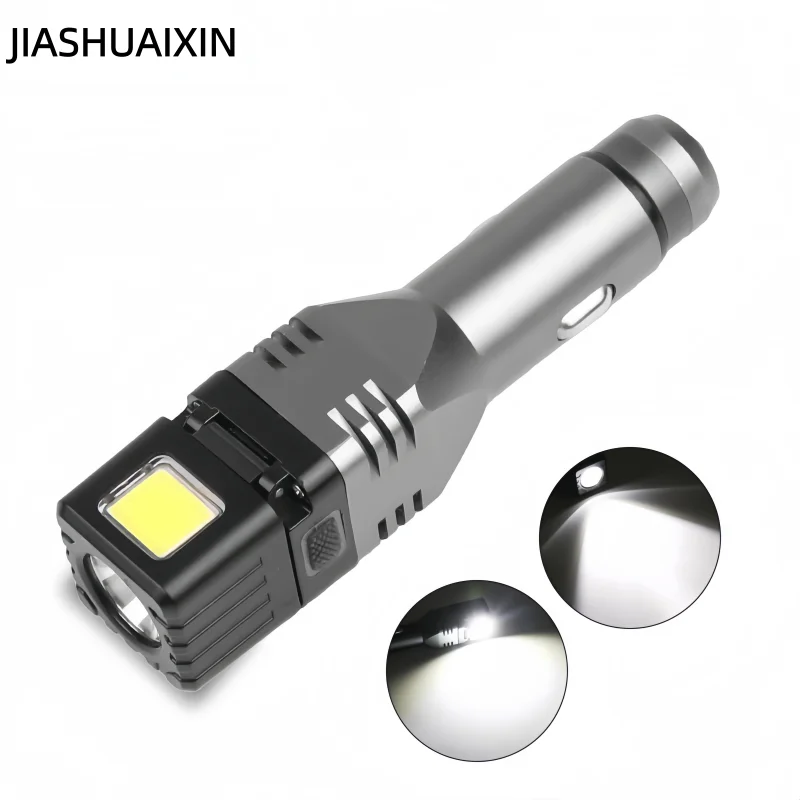

JIASHUAIXIN New XPG+COB Flashlight Car Charger with Strong Output Light Car Work Light Car Charger