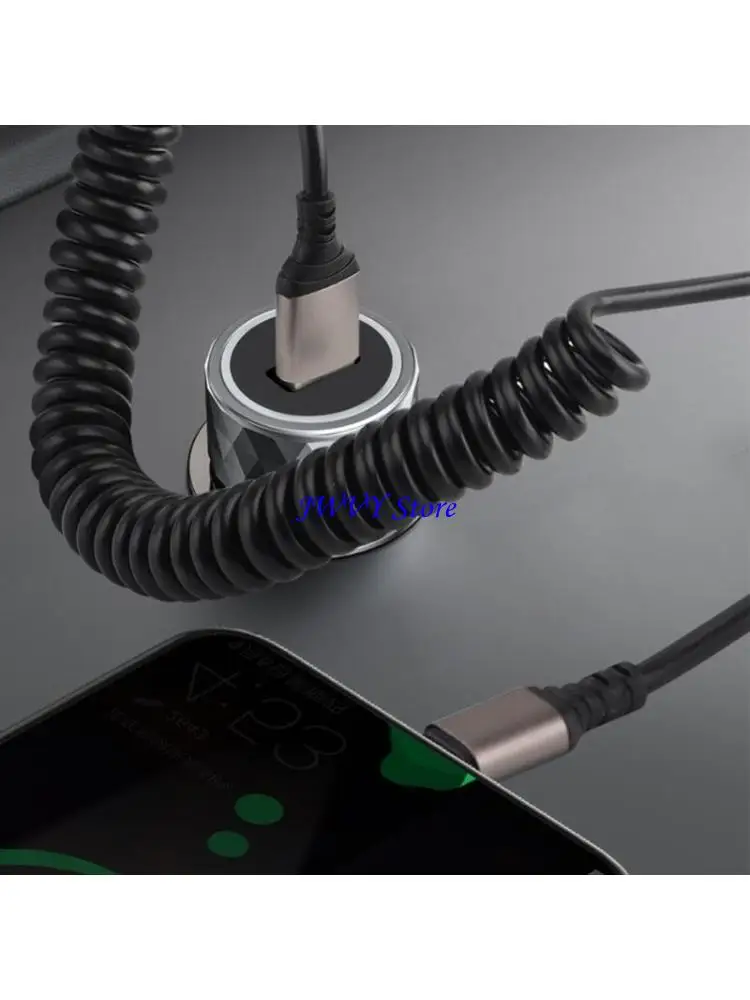 573A Scalable USB C to USB C Cable Fast Charging Cord Line Male to Male Connectors Cord for Tablets Phones Black
