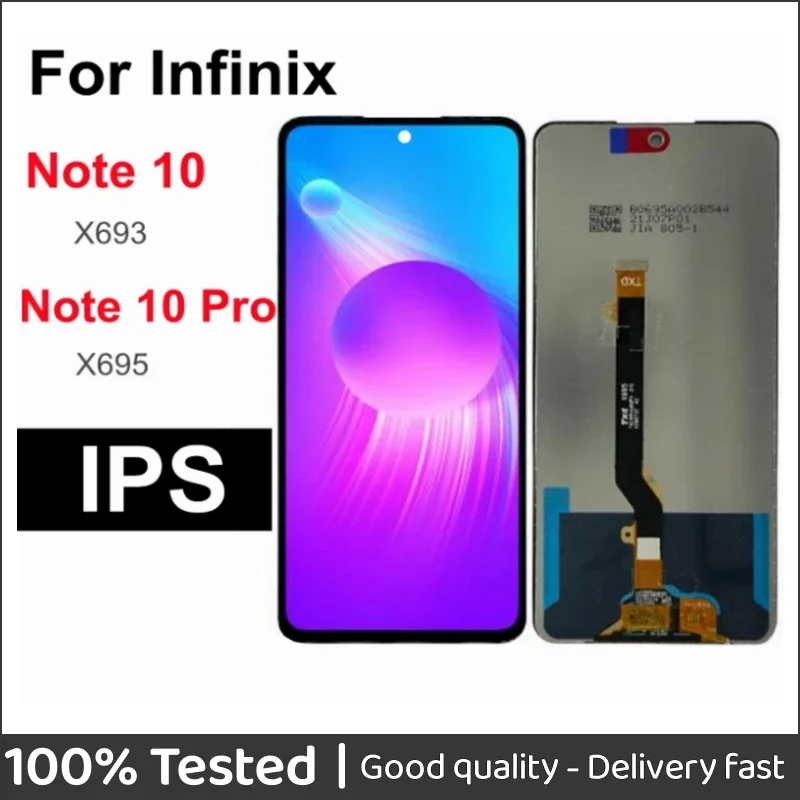 

6.95" For Infinix Note 10 X693 LCD Note 10 Pro X695 Display Touch Screen Digitizer Complete Assembly Replacement