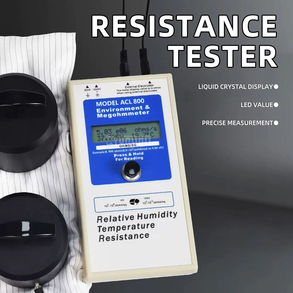 ACL800 Surface Resistance Tester, Heavy-Duty Digital High-Precision Anti-Static Tester, Megohmmeter, Impedance Meter