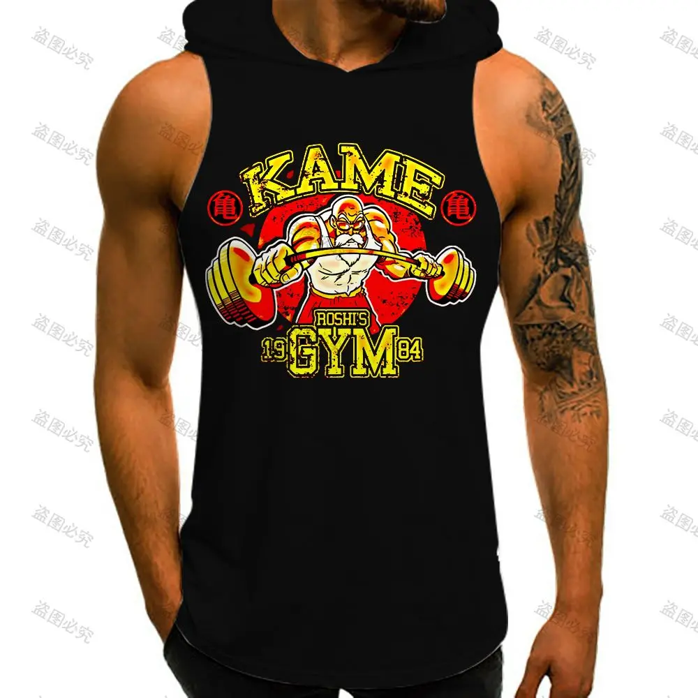 Y2k Vest With Hood Tank Tops GYM Top Vegeta Dragon Ball Z Men\'s Clothes Anime Bodybuilding Shirt Super Saiya Clothing Male Goku