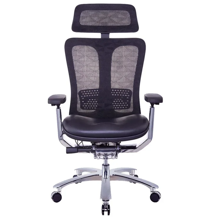 Executive Office Chair Armrest Executive Private Office Boss Chair Swivel Genuine Leather Chair with Lumbar Support 3D 5 Years