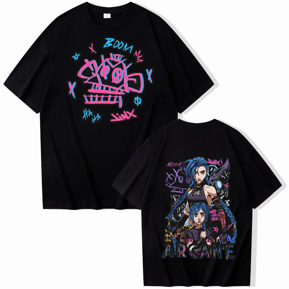 Quente anime arcano camiseta homem mulher harajuku o-pescoço verão camisa casual