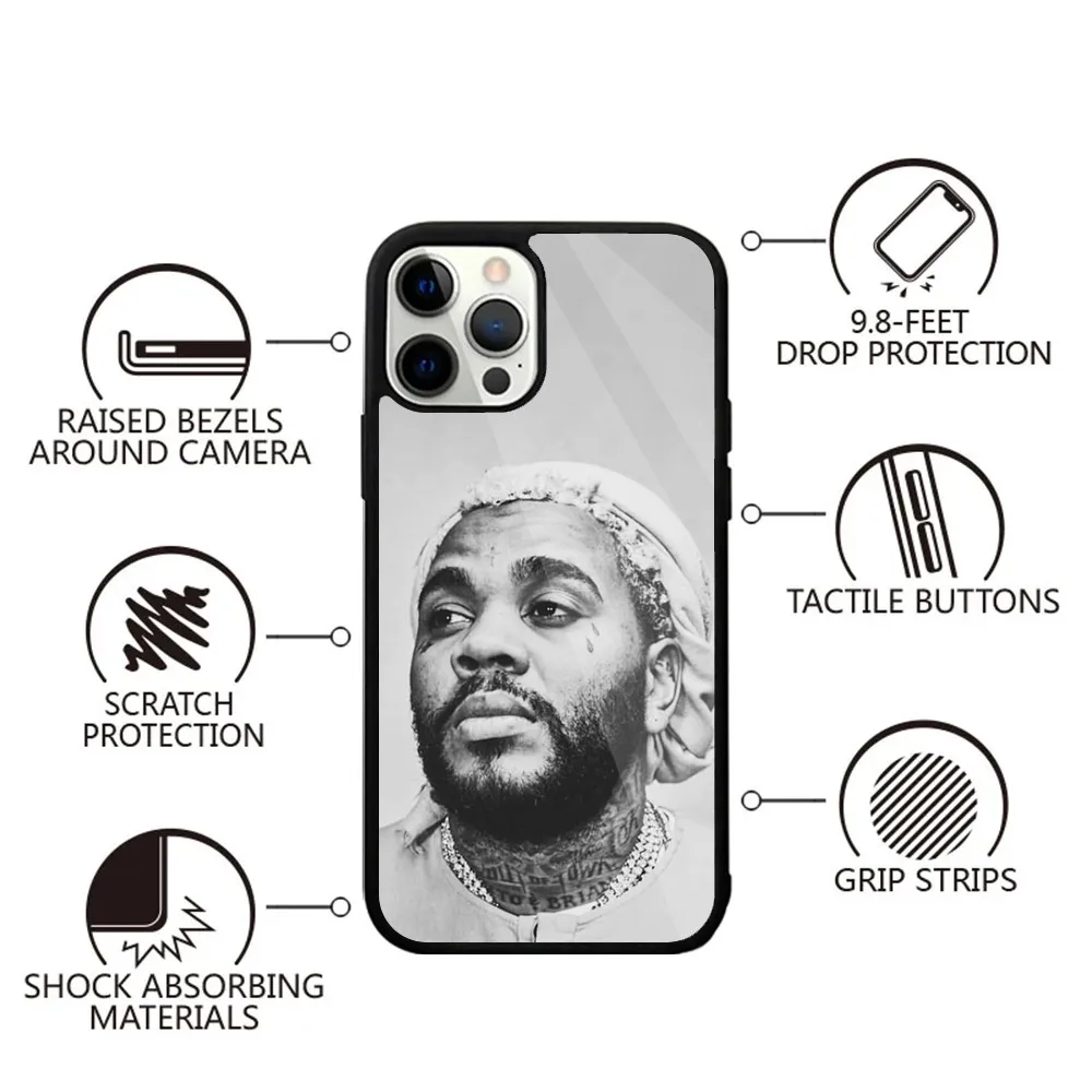 Rapper K-Kevin Gates Phone Case For iPhone 16,15,14,13,12,11,Plus,Pro,Max,Mini Magsafe Magnetic Wireless Charging