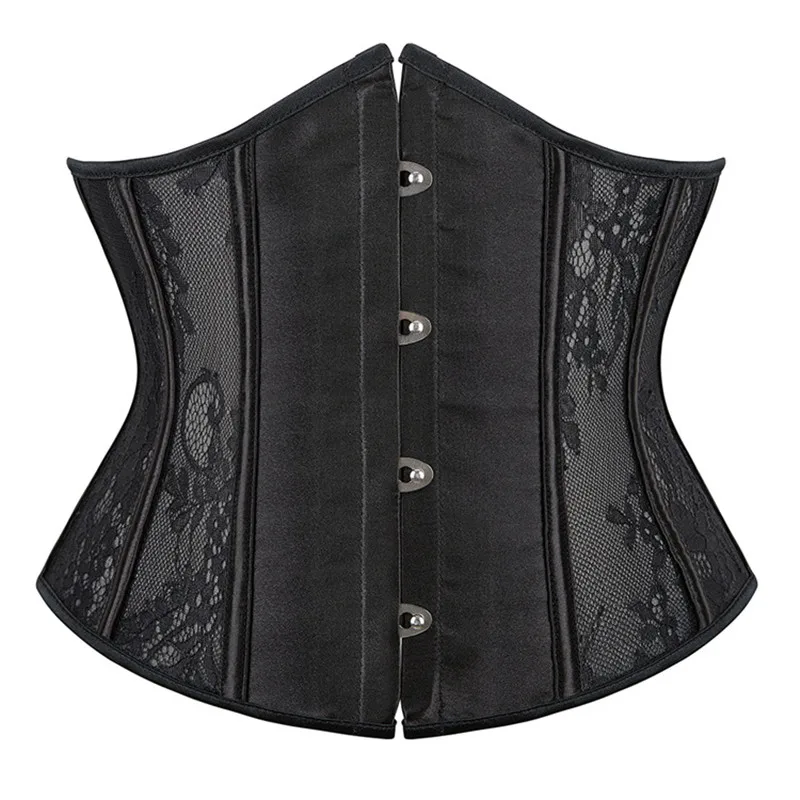 

Sexy Floral Lace Trasparent Underbust Corset Bustier Waist Cincher Slimming Body Shaper Corselete Gothic Women Lingerie