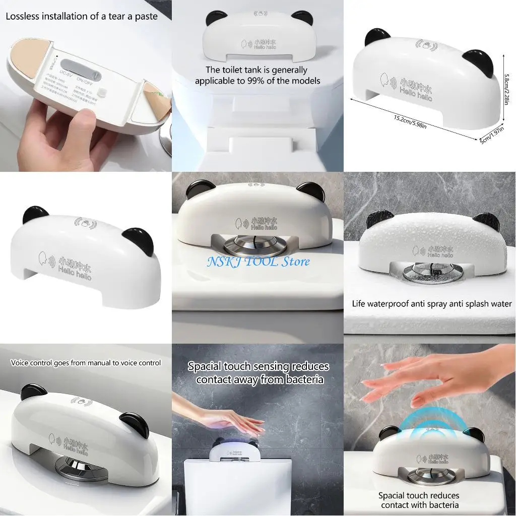 

L8RC Water Efficient Automatic Toilet Flushers Voice Command Enabled 2000mAh Power