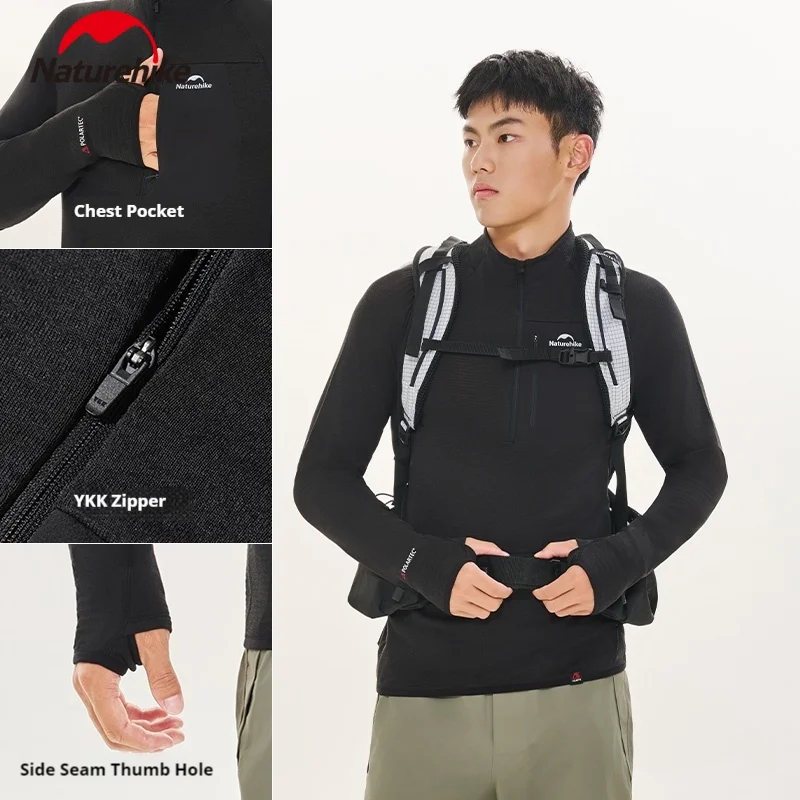 Naturehike Lightweight Fleece Jacket With Stand Up Or Round Neck Ultra Lightweight Design Dynamic Heat Storage Resistance To Ext