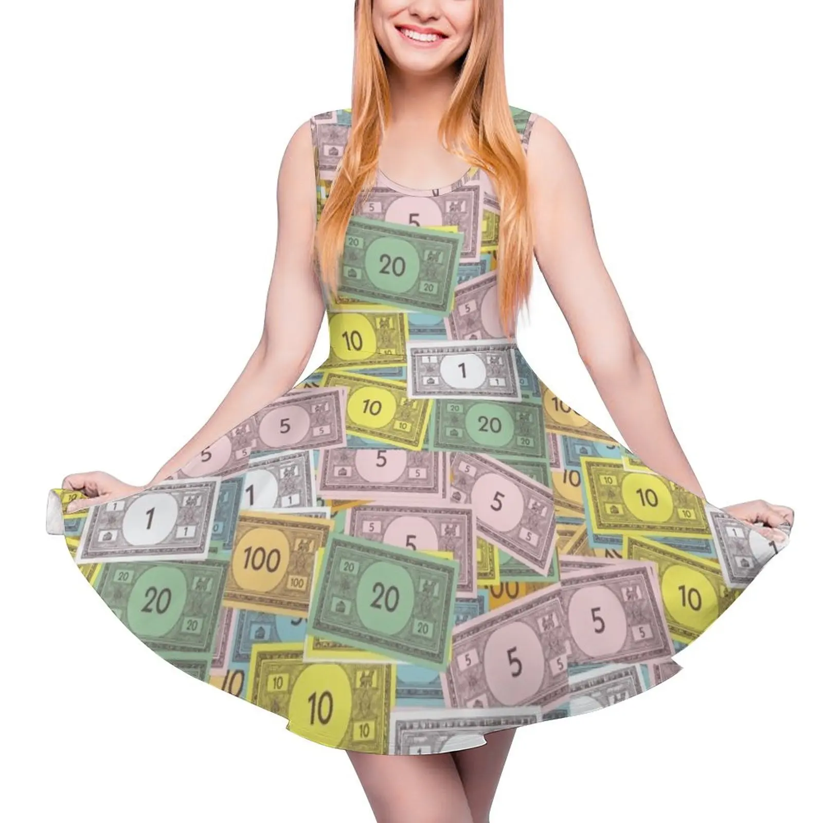 Board Game Money Sleeveless Dress dress for women luxury dress Evening dresses Party dresses