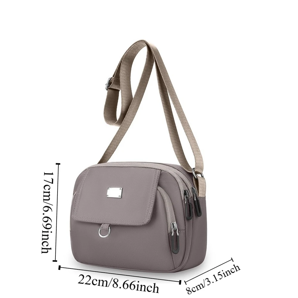 Bolso para madre de mediana edad con cremallera, bolso de hombro para teléfono móvil de gran capacidad con múltiples bolsillos, usos, tres capas