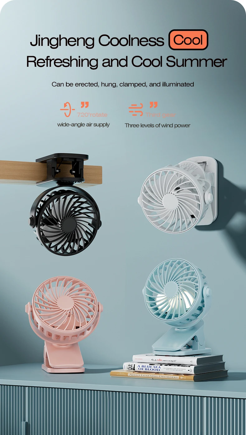 Ventilatore a clip portatile con rotazione e luce notturna_voghion.com