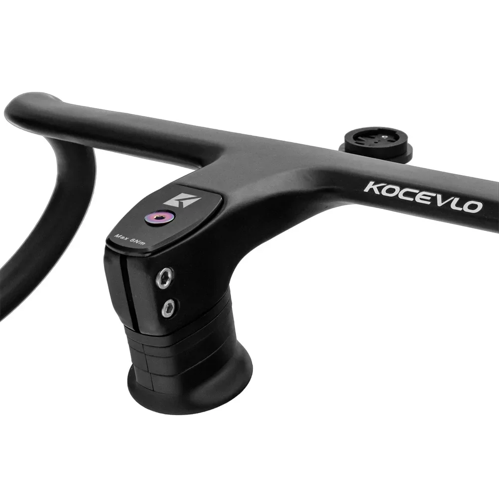 KOCEVLO Full Carbon Road Bicycle Handlebar Integrated Handlebar With Stem Internal Cable Routing 28.6 x 360-440mm Cycling Parts