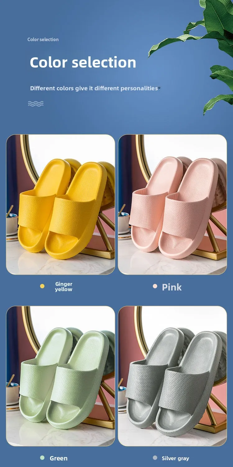 Home-use men's and women's thick-soled couple's household quiet-sounding bathroom slip-on shoes with a feces-sensing feature