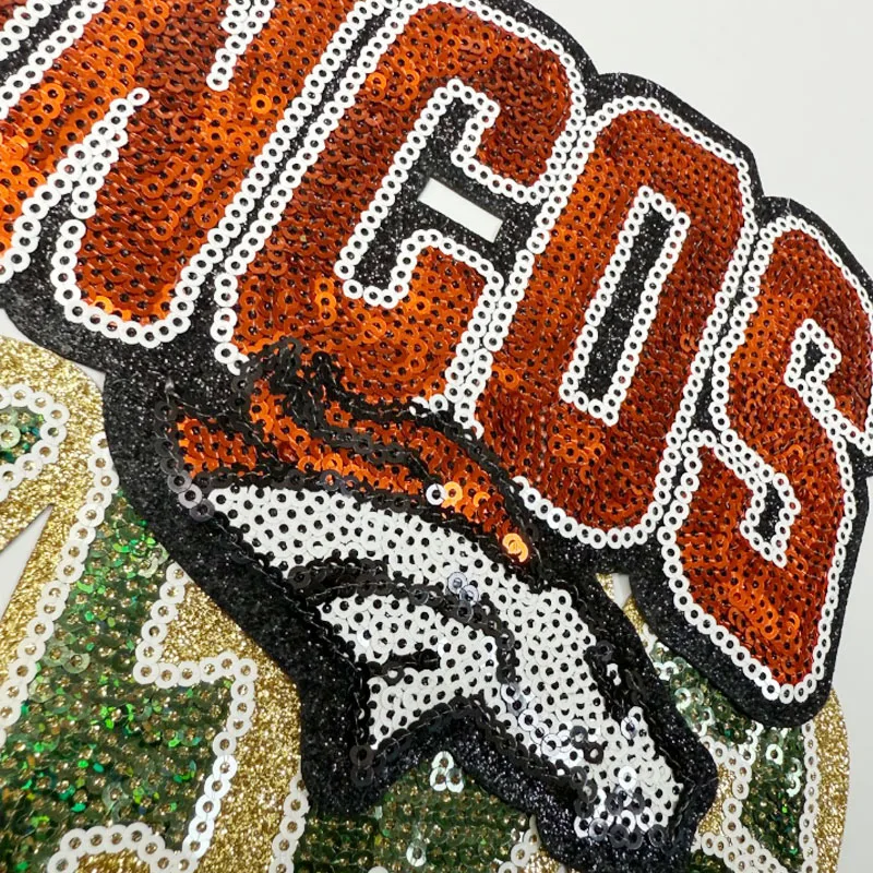 كبير فريق الرجبي الأمريكي الكي التصحيح البسيطة لطيف كرة القدم المطرزة النسيج شارة حسناء الملابس تي شيرت اكسسوارات ديكور ذاتي الصنع #3