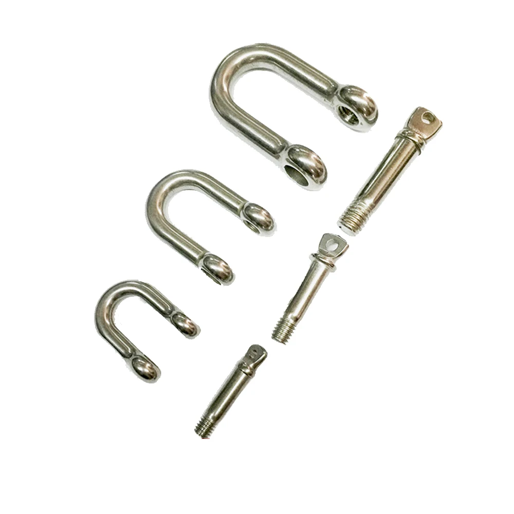 M4-M32 Stainless Steel 304 Antirust Dee Shackles D Shackle Screw Pin D Type Carabiner Connector Buckle Tow Lifting Hoisting