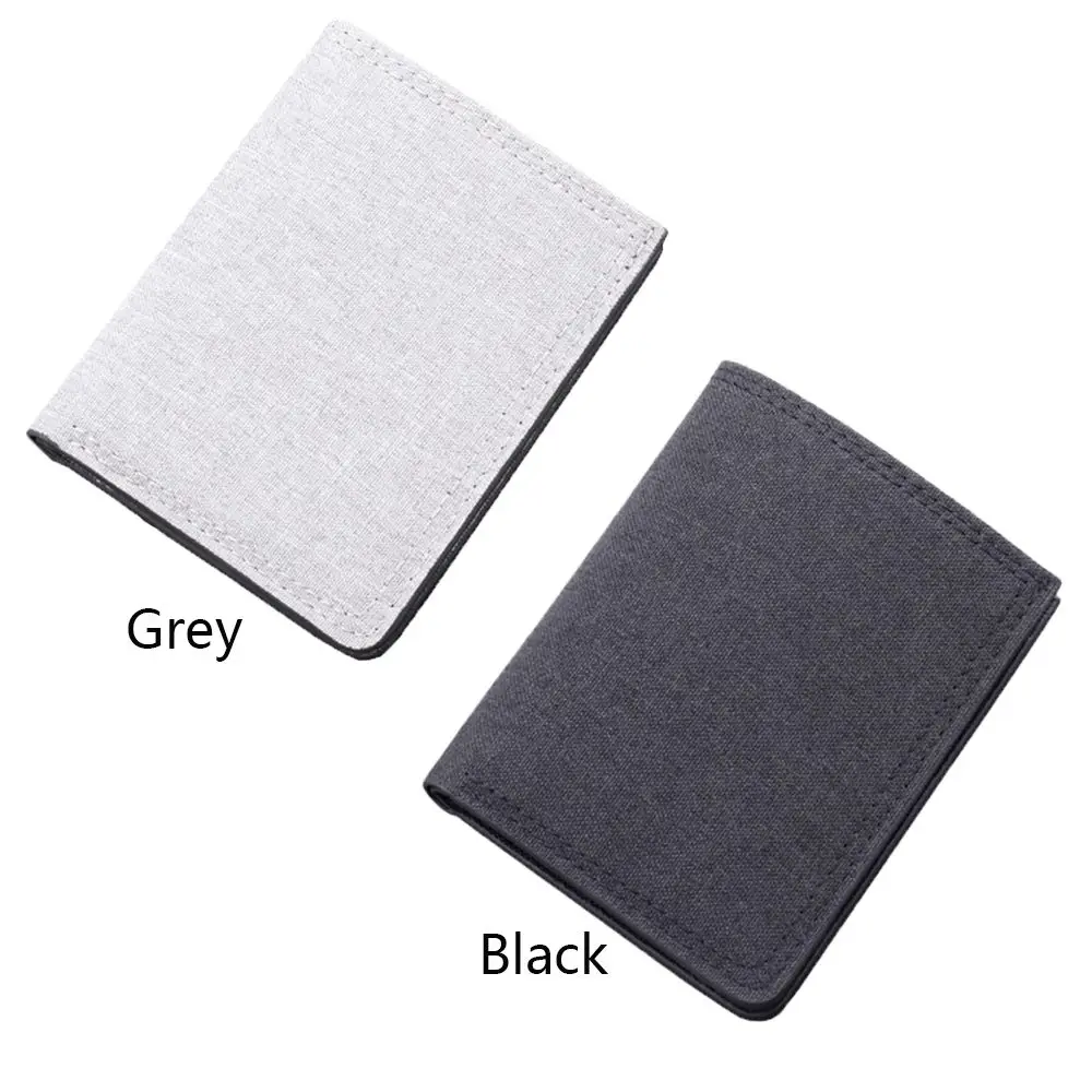 Reißverschluss Canvas Mode Kartenhalter Mini Geldbörse Multifunktionale Herren Kurze Geldbörse