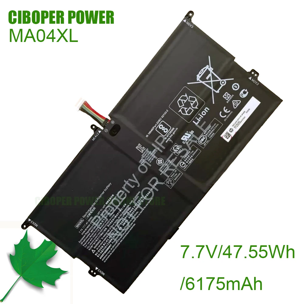 

CP Laptop Battery MA04XL 7.7V/6175mAh/47.55Wh For HSTNN-OB1U M07392-005 M07389-AC1 Notebook