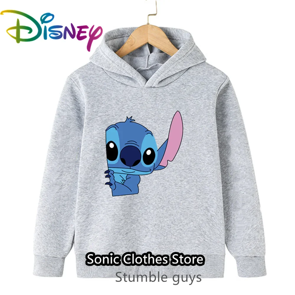سترة بغطاء للرأس للفتيات من Stitch Disney Fall Kids ملابس رياضية كاجوال بطباعة Lilo & Stitch