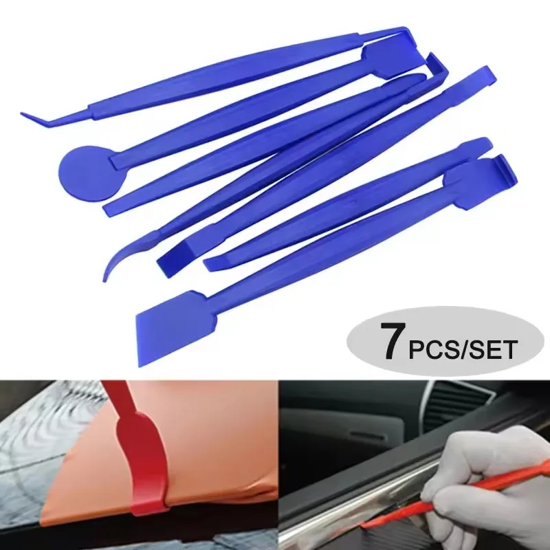 7/3Pcs Car Micro Squeegee Curves Slot Tint Tool Set 3 in 1 Different Hardness Gasket Squeegee for Installing Auto Wraps Stickers
