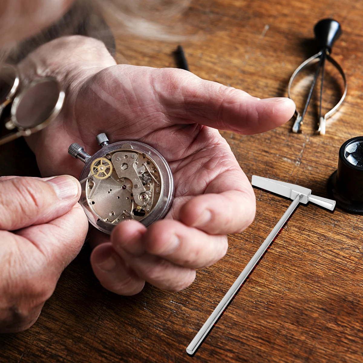 

Mini Watch Hammer Tool High Quality Repair Kit Silver Metal Head Long Handle Brand Link Remover Strap Adjustment Jewelry Fixing