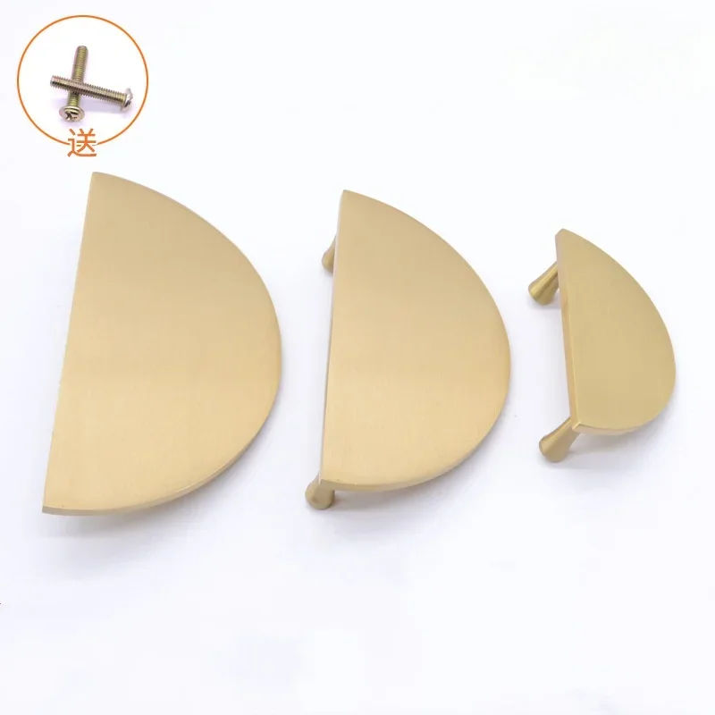 

Round Cabinet Handles Brass Semi-Circle Furniture Knobs Wardrobe Pull Dresser Handle Bar Door Hardware