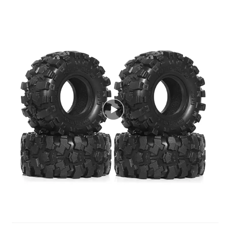 

RS RC 4PCS 1.0" Rubber Tyres Mud Terrain Wheel Tires for 1/24 Axial SCX24, 1/18 TRX4M RC Micro Crawler Car Parts