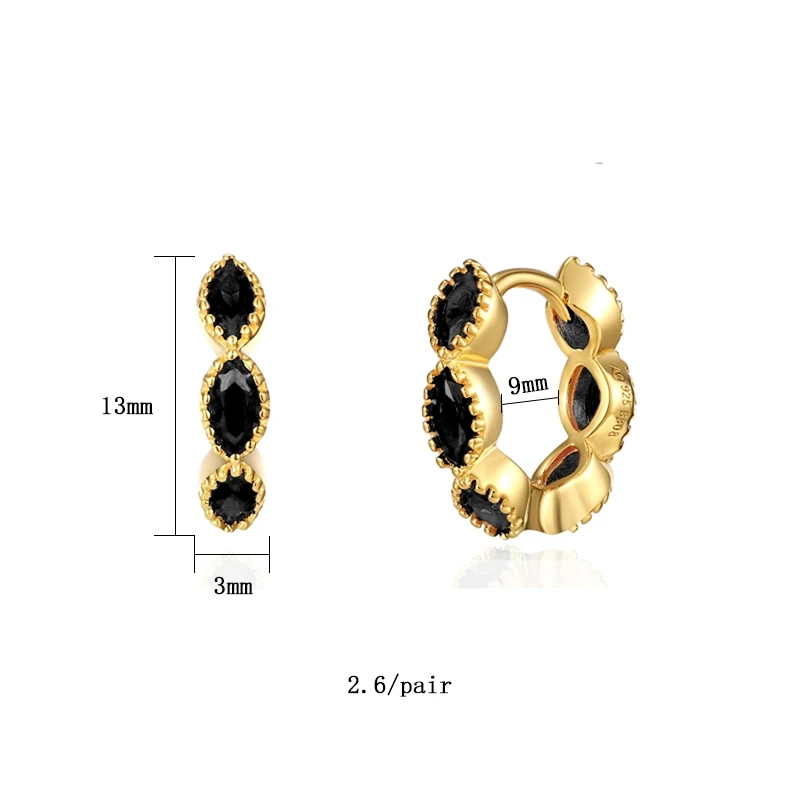 TIANDE Black CZ Zircon Women\'s Earrings Set Fashion Copper Gold Color Hoop Drop Earrings for Women 2023 Jewelry Wholesale