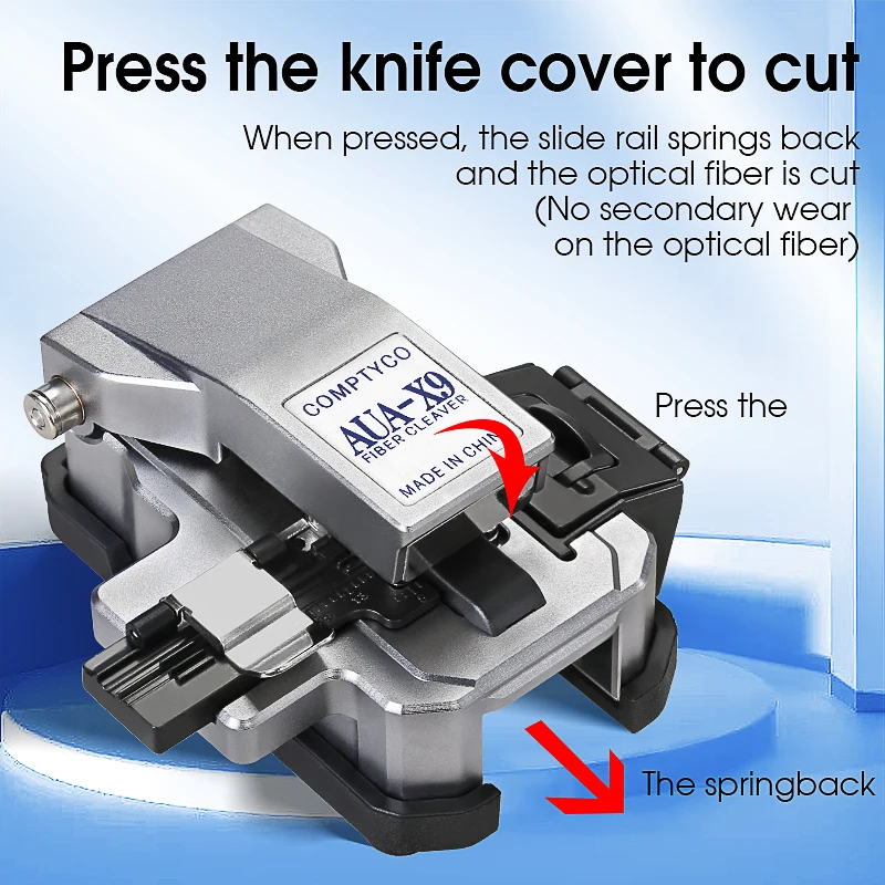 COMPTYCO AUA-X9 Fiber Cleaver FTTH Tool Optical Fiber Cold Connection / Fusion Splicing Cutting Knife Fiber Optic Cable Cutter