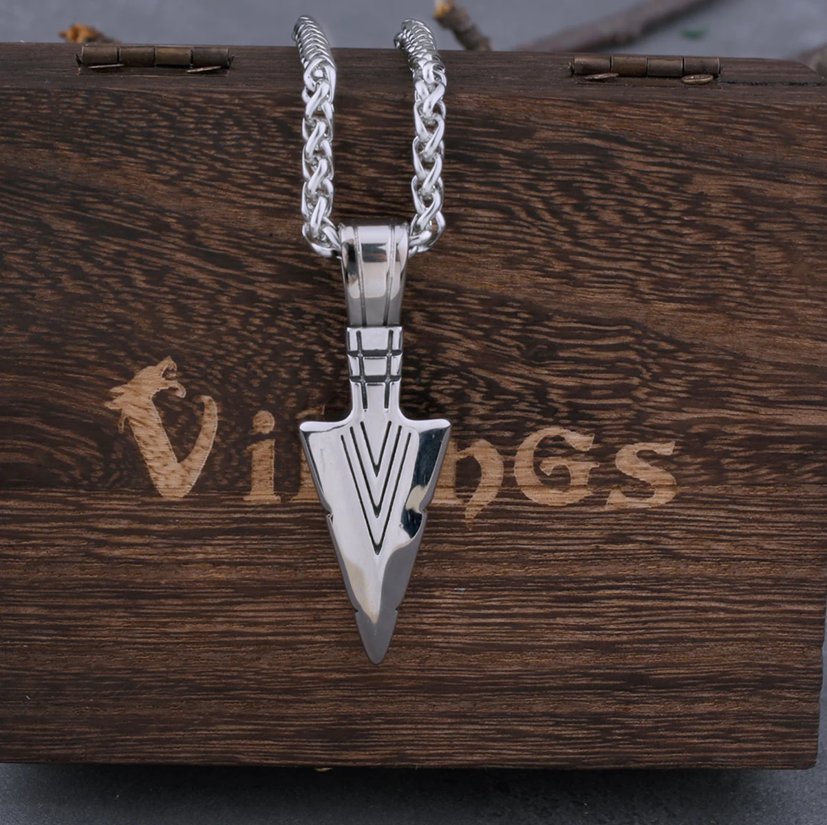 Retro Viking Spartan Warrior Necklace Men's Arrow Hip Hop Pendant Nordic Viking Stainless Steel Jewelry Punk Gift Dropshipping