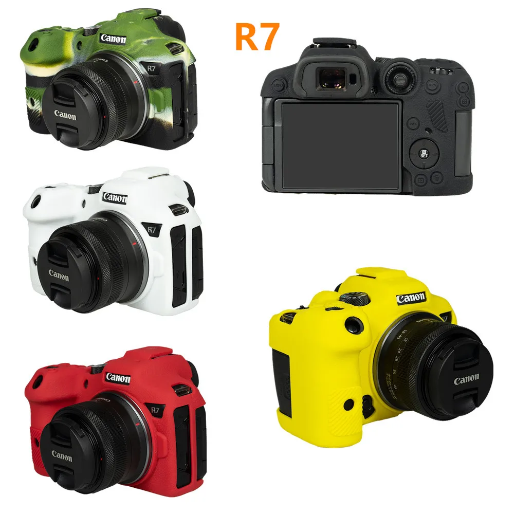 R7 R10 R3 Đầu Họa Tiết Cao Su Silicone Thân Bao Da Bảo Vệ Khung Da Dành Cho Canon EOS R3 R7 R10 Camera