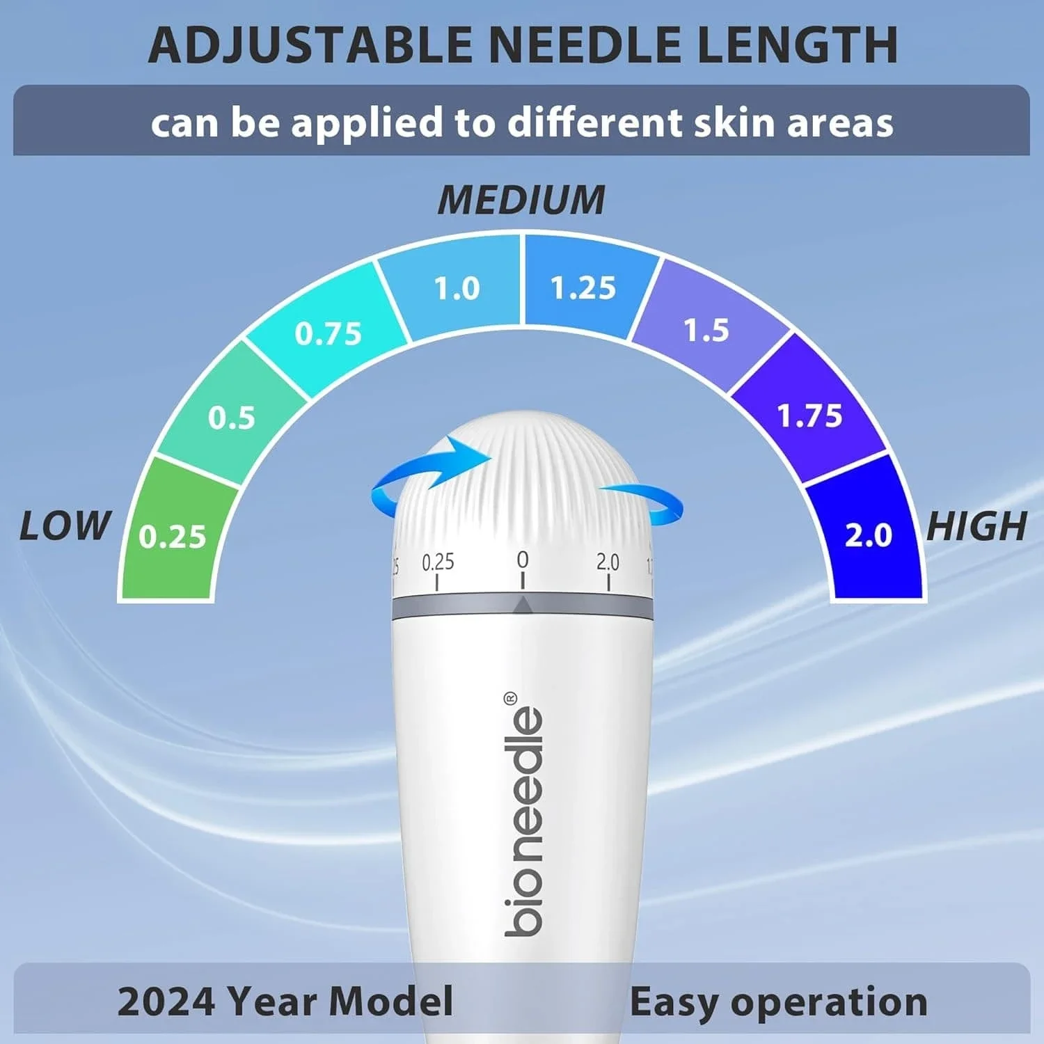 Strumento per il viso con micro-aghi Dema Stamp - Dispositivo portatile per la cura personale con aghi da 0,25 mm (0,0098"), senza batteria necessaria, compatto