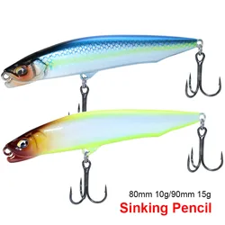 Sinking Pencil Fishing Lure 80mm 10g/90mm 15g Casting Long Casting Artificial Hard Bait For Sea Rock Bass Lures