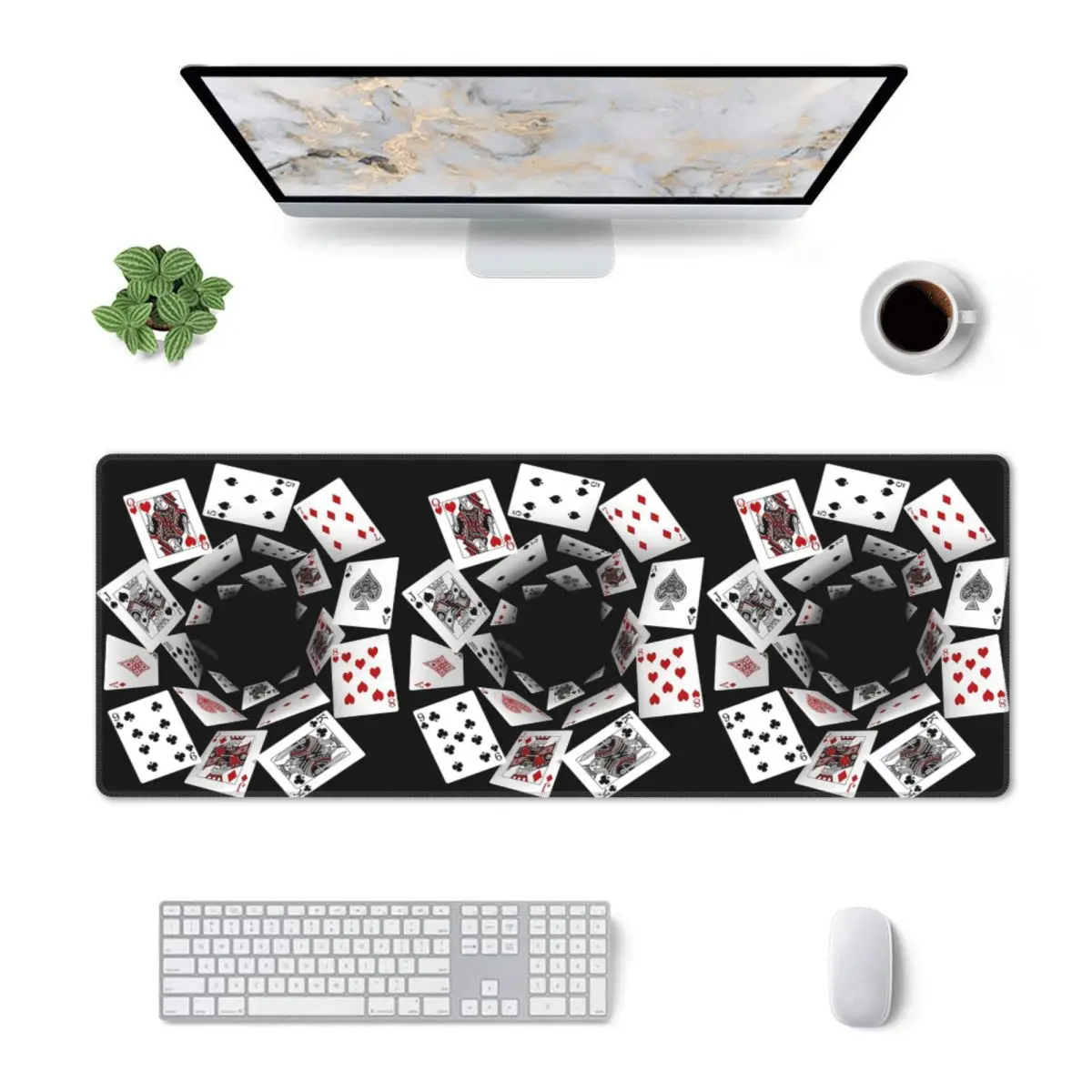 Large Mouse Pad Falling Poker Card Gamer PC Laptop Mats Keyboard Carpet Computer Gaming Office Accessories Desk Mat