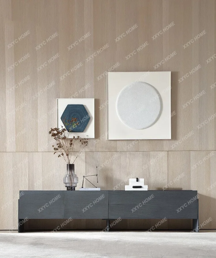 High-end  minimalist living room TV cabinet combination Modern minimalist villa solid wood storage floor cabinet