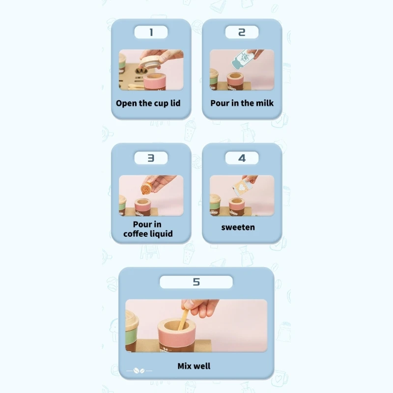 مجموعة القهوة التعليمية الخشبية الممتعة للعب الأدوار للأطفال 15UB