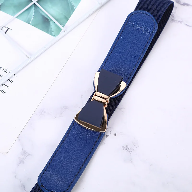 Women Elastic Waist Cincher Belt Wide Stretch Corset Belt For Coat Dress Jacket Slimming Shaping Decorative Buckle Belt
